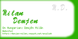 milan demjen business card